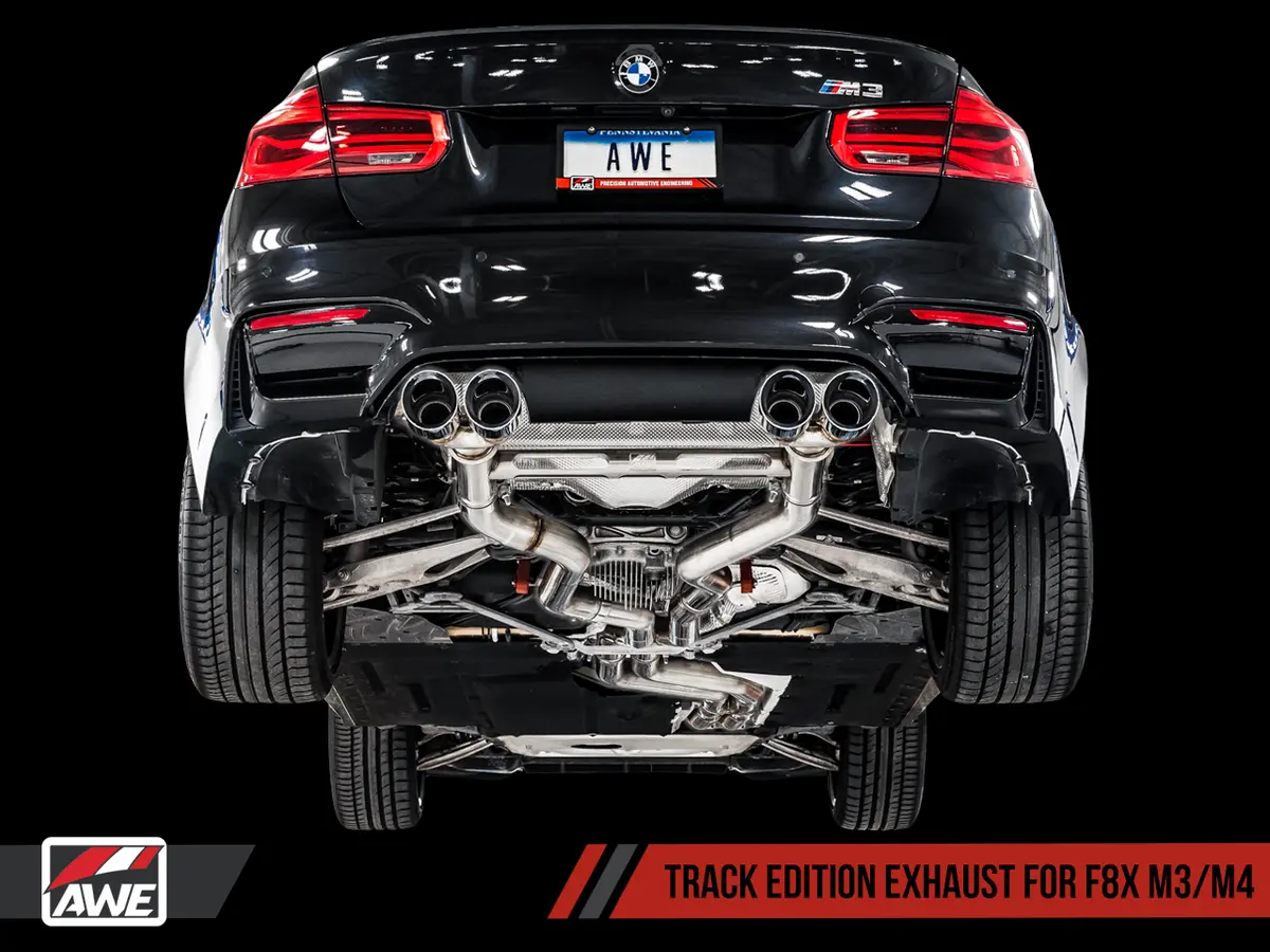 Awe: 2015-20 Bmw M4 3.0T -- Non-Resonated Track Edition Exhaust (Diamond Black Tips 102Mm) 1