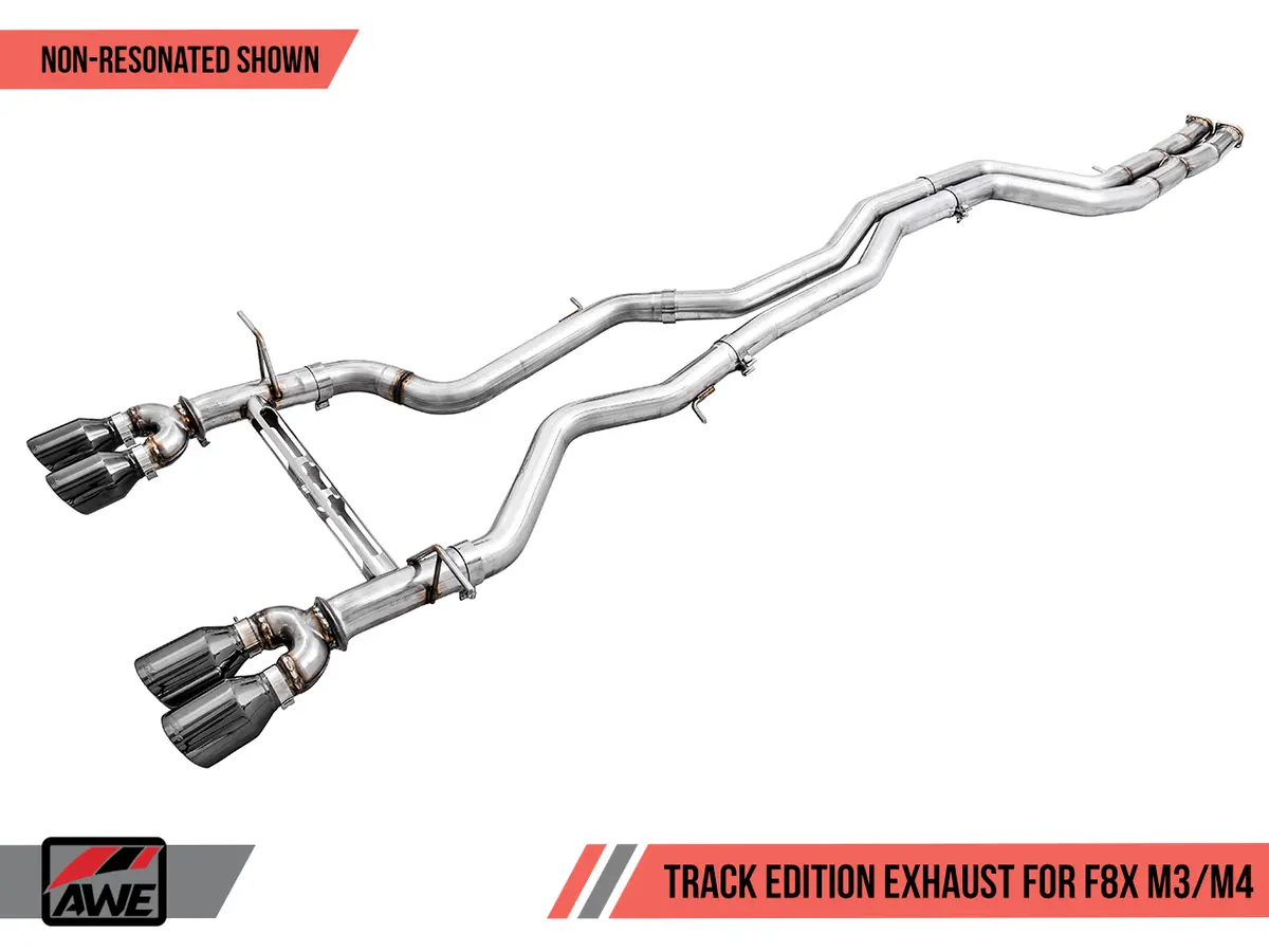 Awe: 2015-18 Bmw M3 3.0T - Non-Resonated Track Edition Exhaust (Chrome Silver Tips 90Mm) 1