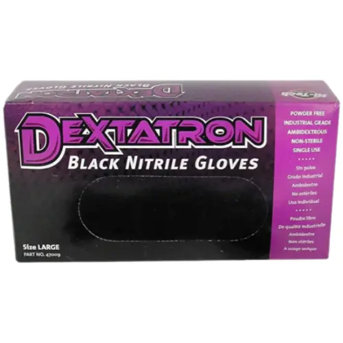 Dextatron Black Nitrile Powder Free Gloves 100Ct 1