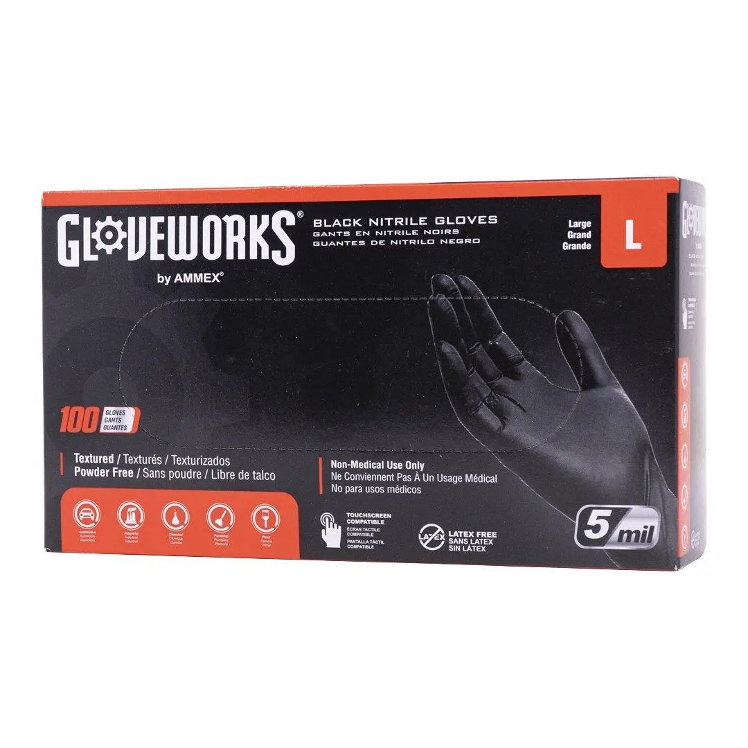Gloveworks 5Mm Black Nitrile Gloves 2