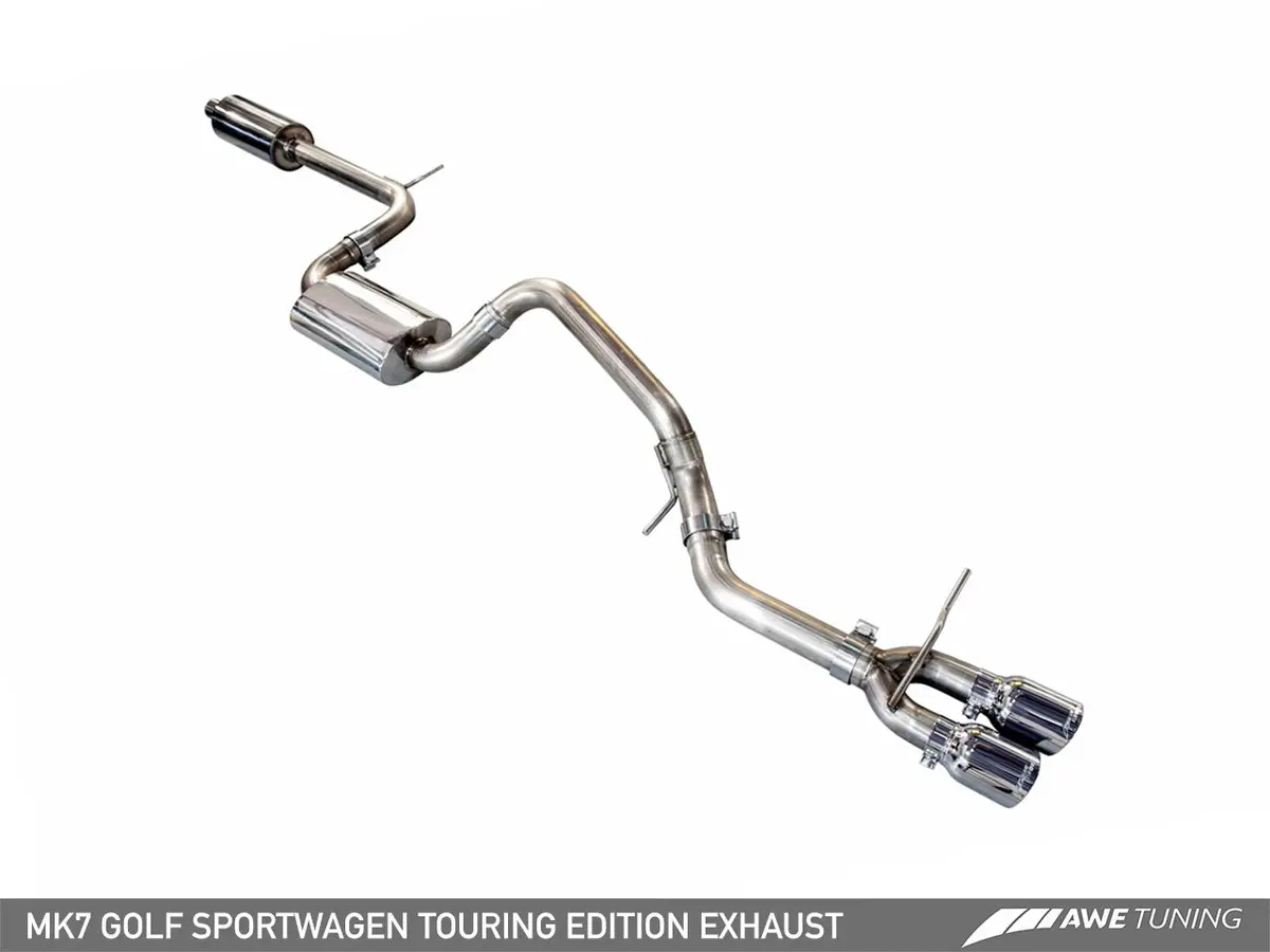 Awe: 2015-2017 Volkswagen Mk7 Golf Sportwagen 1.8T - Touring Edition Exhaust (Chrome Silver Tips 90Mm) 1