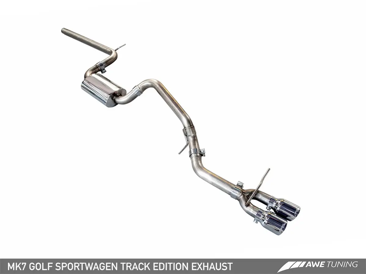 Awe: 2015-17 Volkswagen Mk7 Golf Sportwagen 1.8T - Track Edition Exhaust (Diamond Black Tips 90Mm) 1