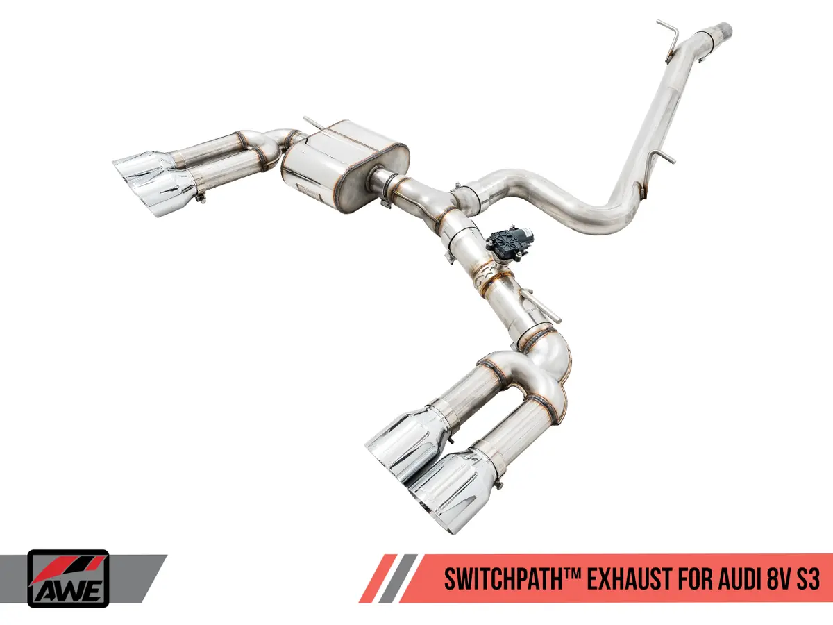 Awe: 2015-2020 Audi 8V S3 - Switchpath Exhaust (102Mm Diamond Black Tips) 1