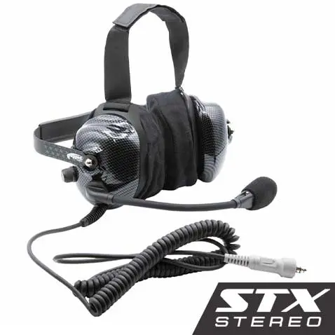 H42 Stx Stereo Behind The Head (Bth) Headset For Stereo Intercoms - Carbon Fiber 1