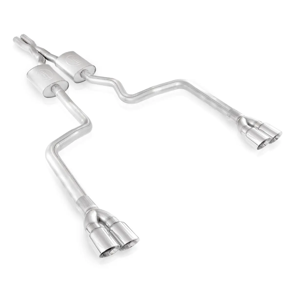 Stainless Works: 2008-14 Dodge Challenger -- 3" Catback X-Pipe Chambered Mufflers 3-1/2" Tips 1