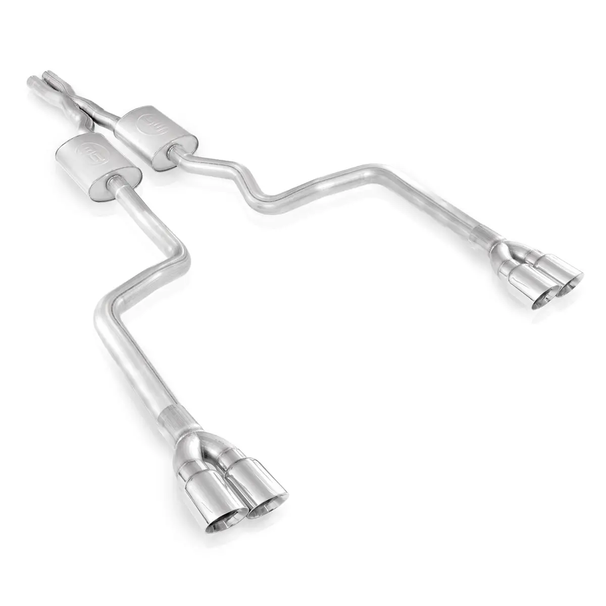 Stainless Works: 2008-14 Dodge Challenger 3" Catback X-Pipe S-Tube Mufflers 3-1/2" Tips 1