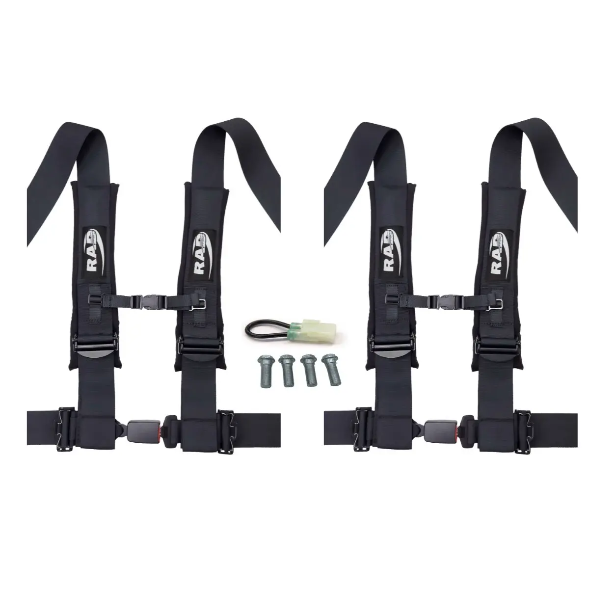 Honda Talon 4 Point 3" Auto Latch Harnesses Kit With Lap Bolts And Override Plug | Rad Utv Parts 1