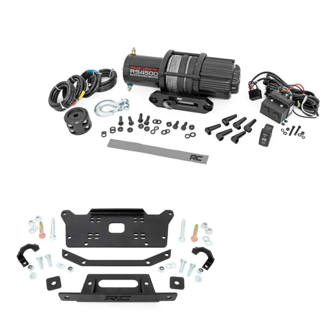 Honda Talon Winch Kit Mount With Synthetic Winch | Rough Country 1