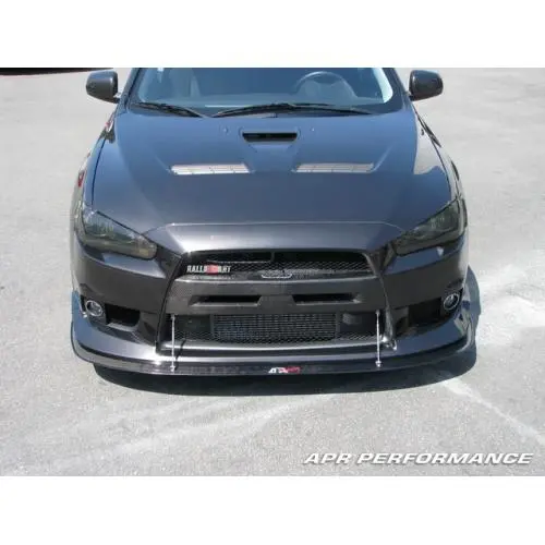 Apr Front Wind Splitter 2008-Up Mitsubishi Evolution X With Oem Lip 2