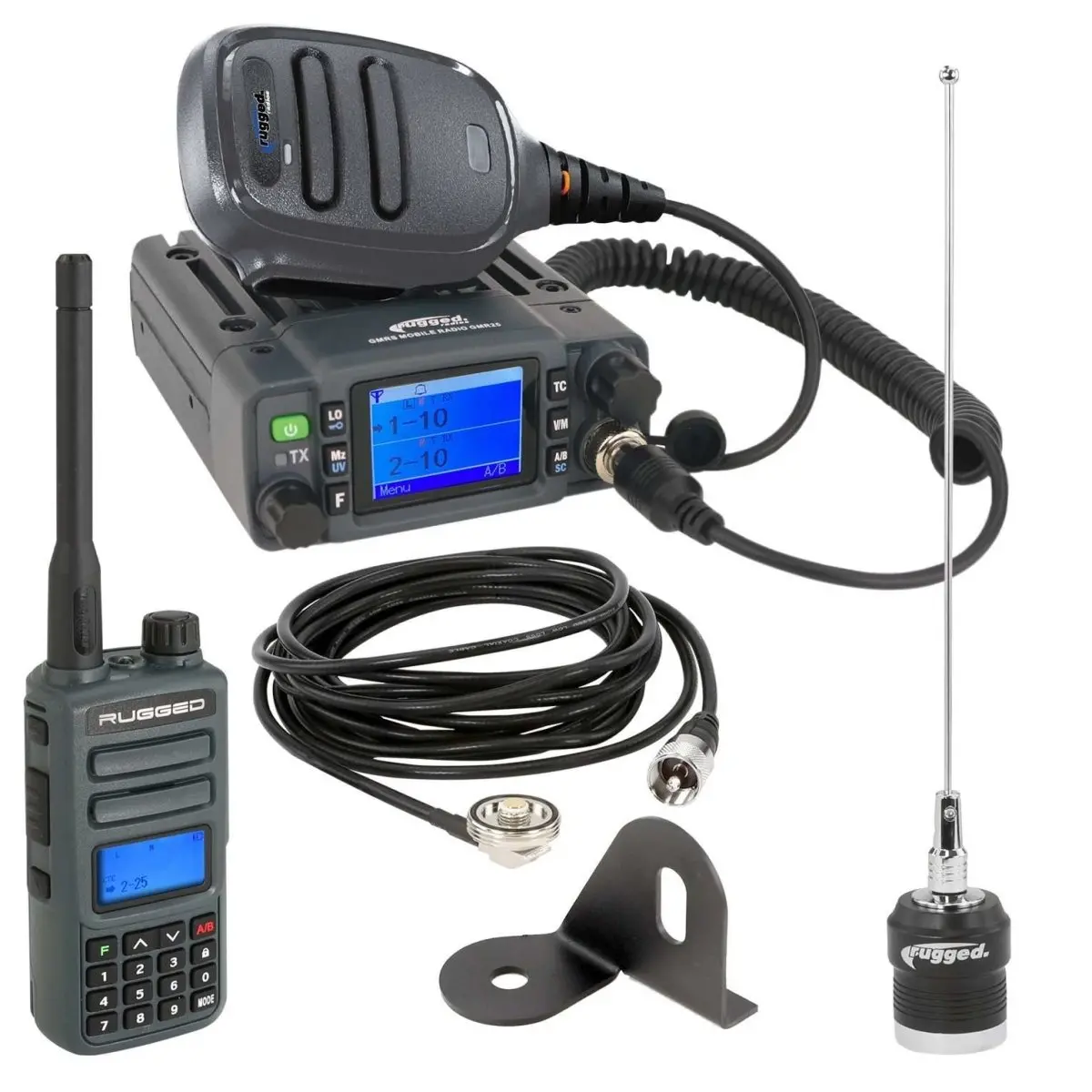 Jeep Radio Kit - Gmr25 Waterproof Gmrs Mobile Radio And Gmr2 Handheld 1