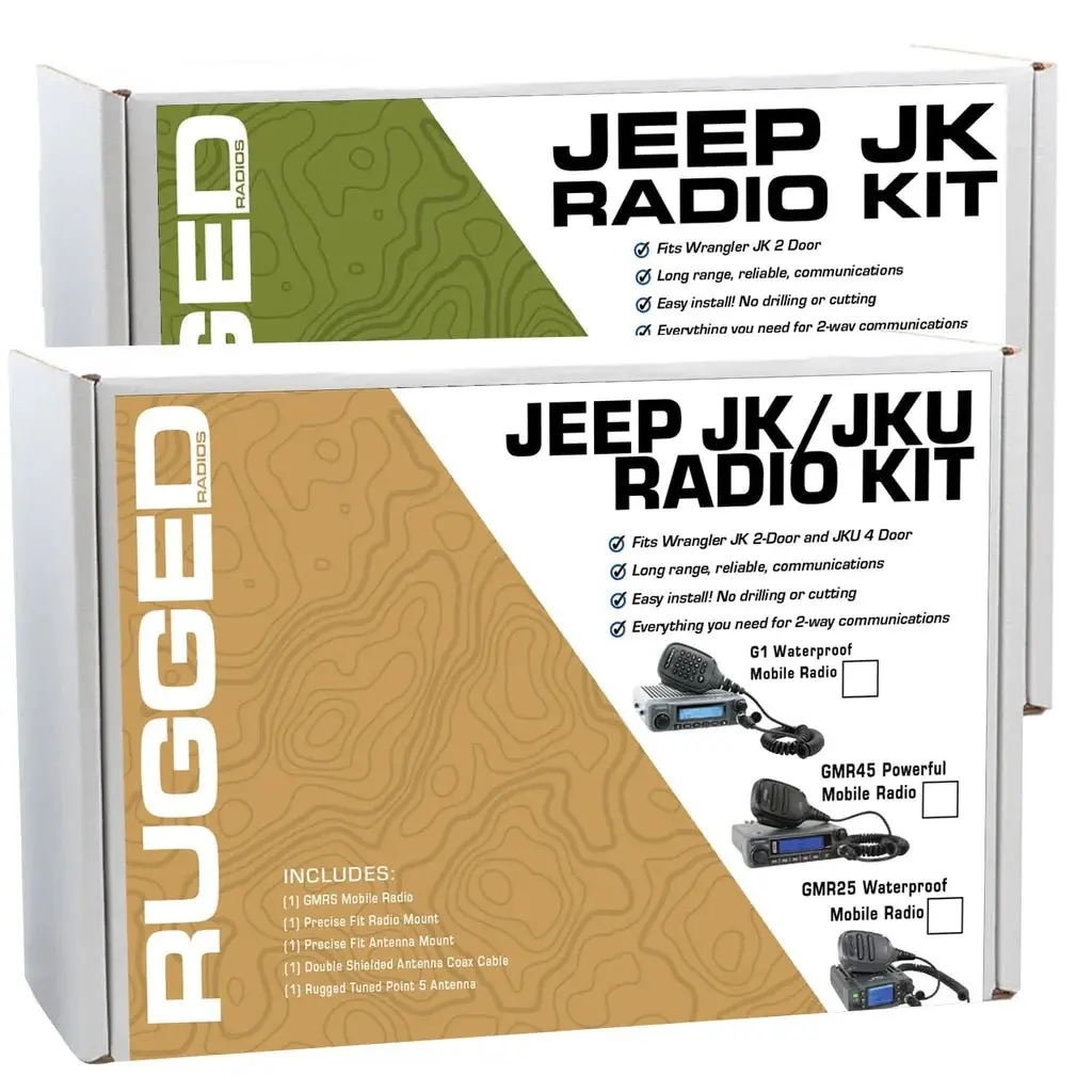 Jeep Wrangler Jk And Jku Two-Way Gmrs Mobile Radio Kit | Rugged Radios 1