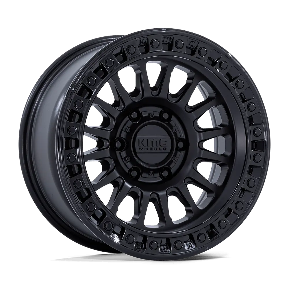 Kmc Km552 Matte Black W/ Gloss Black Lip 1