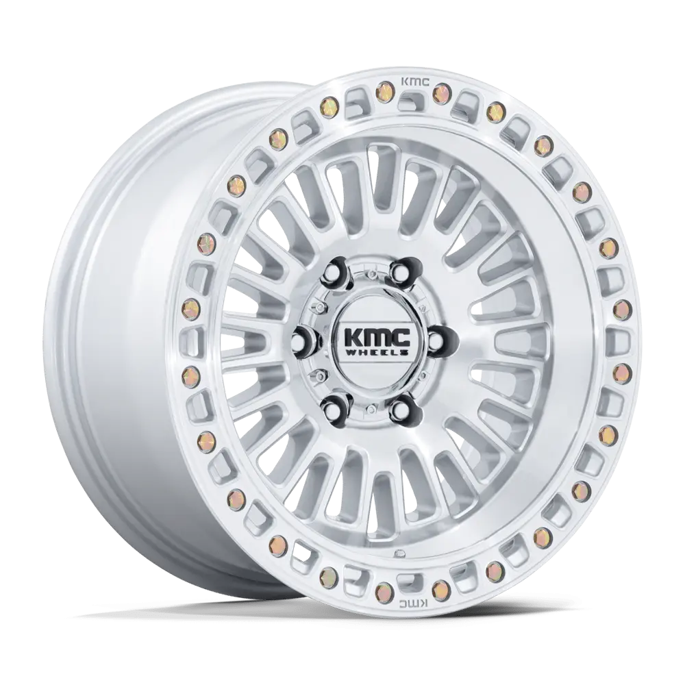 Kmc Km554 Aztec Gloss Silver W/ Machined Face 1