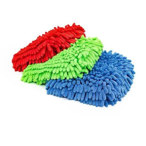 The Rag Company Knobby Microfiber Chenille Wash Mitts (2 Pack) 1