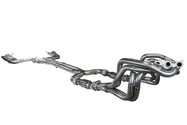 Kooks Headers & Exhaust:  2015-2017 Mustang Shelby Gt350 Competition Exhaust With 1 3/4In X 1 7/8 X 3In Stepped Headers W/ 3 X 2 3/4In Oem Green Catted X-Pipe And 3In Axle Back For Factory Quad Tips 1
