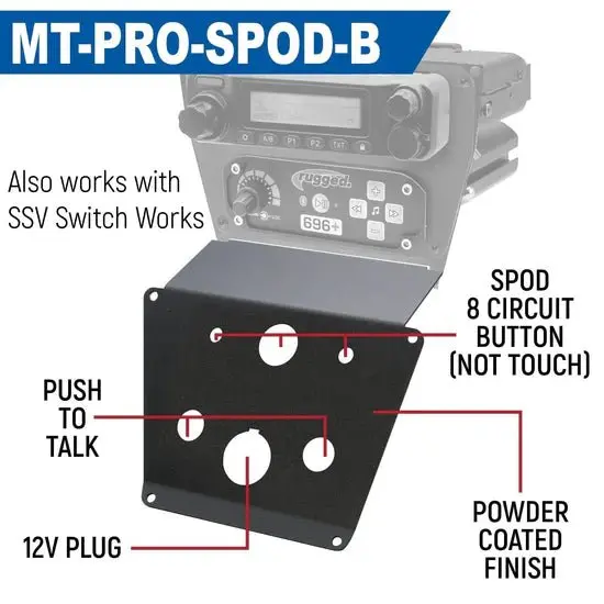 Lower Accessory Panel For Polaris Rzr Pro Xp, Rzr Turbo R, And Rzr Pro R Dash Mount Radio And Intercom 6