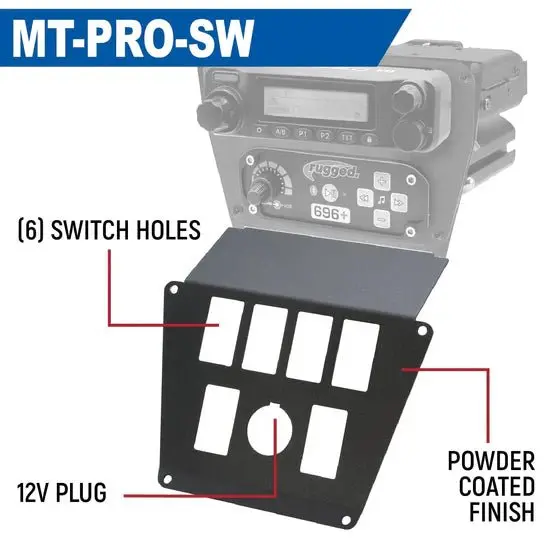 Lower Accessory Panel For Polaris Rzr Pro Xp, Rzr Turbo R, And Rzr Pro R Dash Mount Radio And Intercom 2