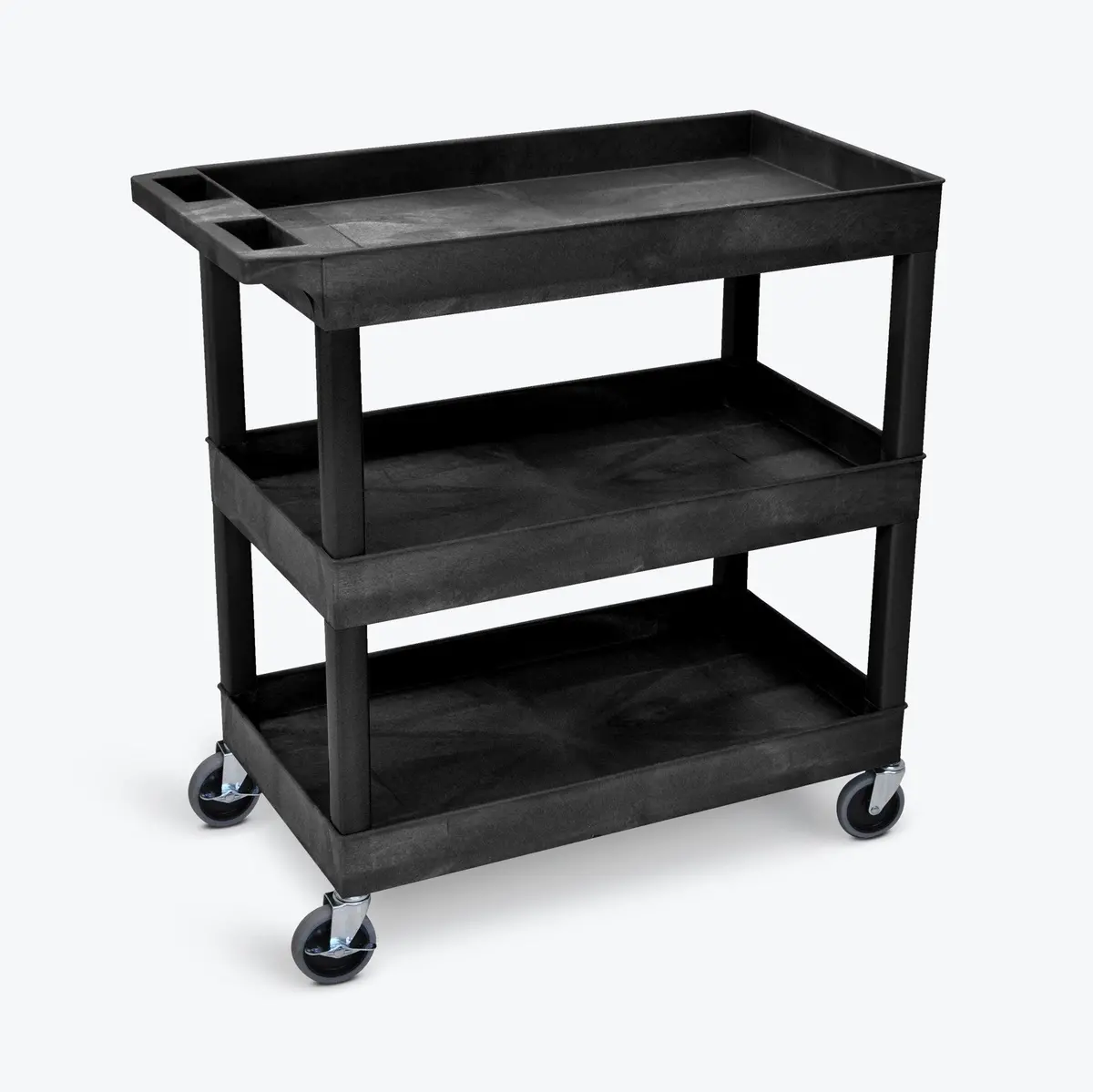 Luxor Heavy-Duty 3-Shelf Utility Cart – 400 Lb Capacity, 18" Wide Design 1