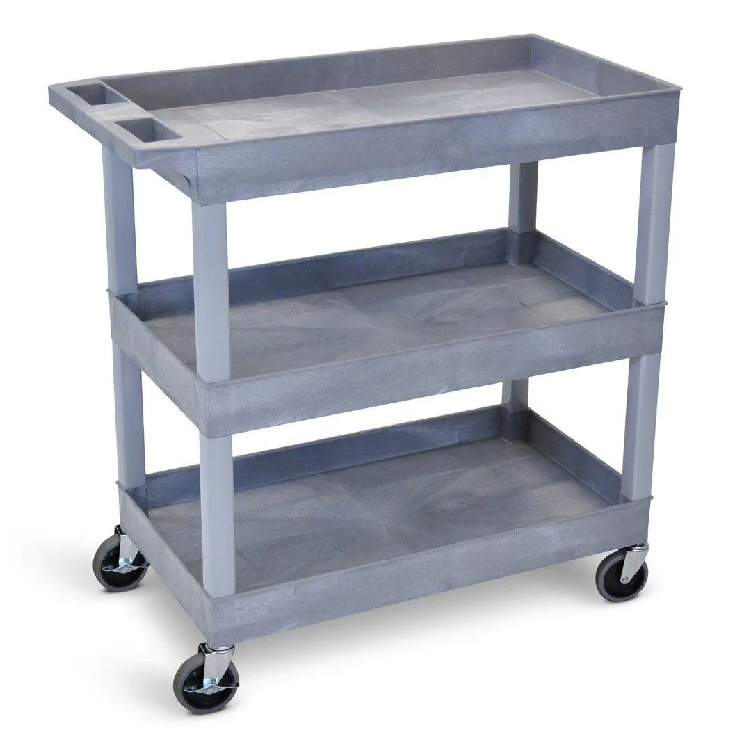 Luxor Ec111hd-G Heavy Duty Tub Cart With Three Shelves 1