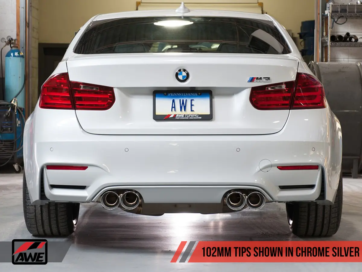 Awe: 2015-2018 Bmw M3 3.0T - Non Resonated Switchpath Exhaust Chrome Silver Tips 102Mm 2