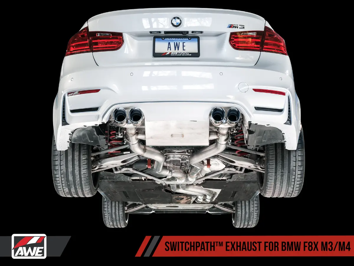Awe: 2015-2018 Bmw M3 3.0T - Non Resonated Switchpath Exhaust Chrome Silver Tips 102Mm 1