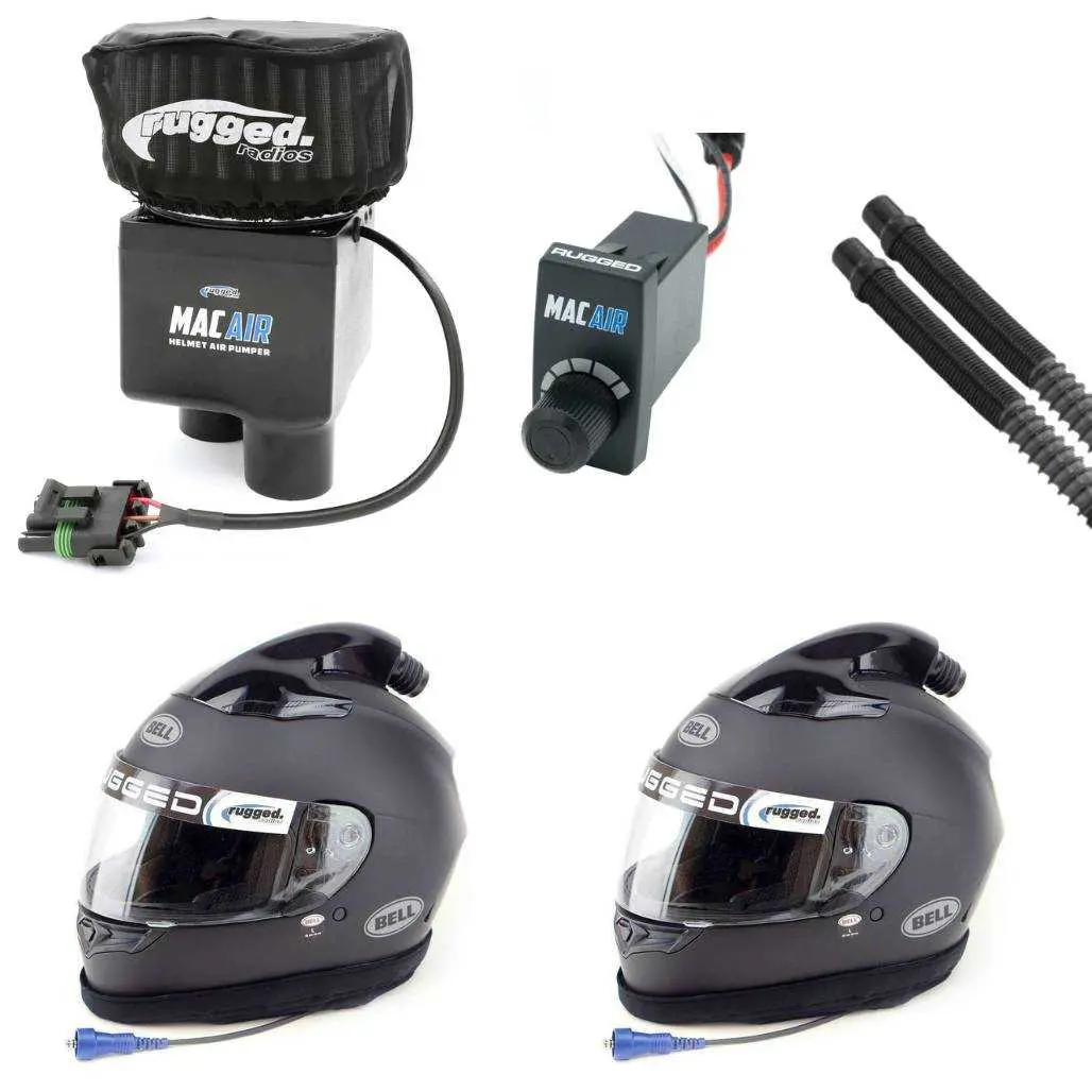 Mac Air Two Person Air Pumper Complete System With With 2 Wired Bell Qualifier Pumper Helmets | Rugged Radios 1