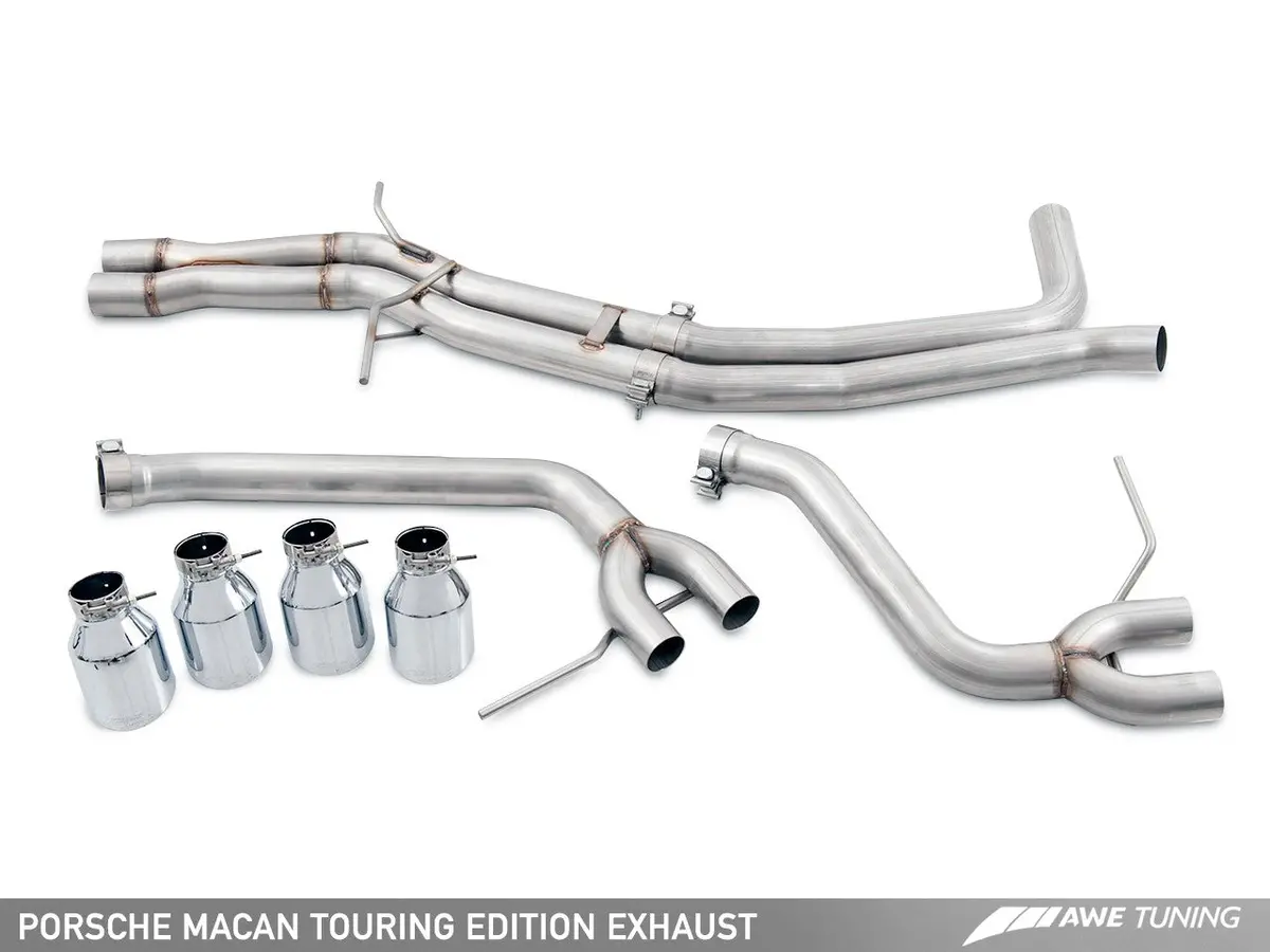 Awe: 2015-2018 Porsche 95B Macan - Touring Edition Exhaust System (Diamond Black 102Mm Tips) 1