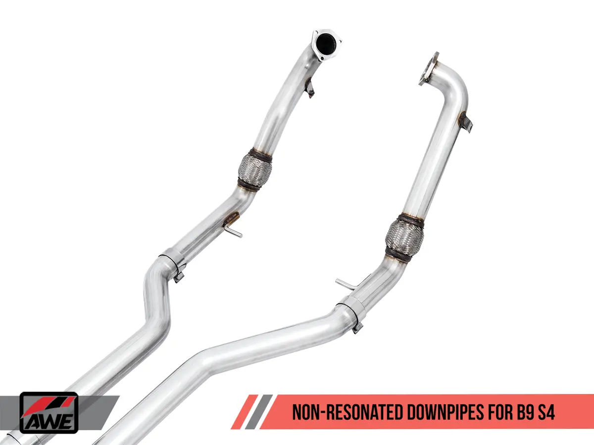 Awe: 2018-2020 Audi B9 S4 3.0T Quattro - Switchpath Exhaust Non-Resonated Diamond Black 90Mm Tips 2