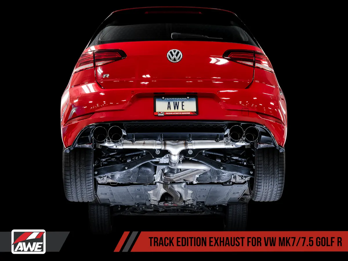 Awe: 2018 Volkswagen Mk7.5 Golf R - Track Edition Exhaust W/ 102Mm Chrome Silver Tips 2