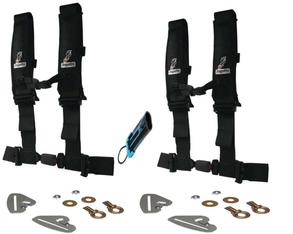 Polaris Rzr Quick Release 4 Point Harness 3" Kits Dragonfire 9