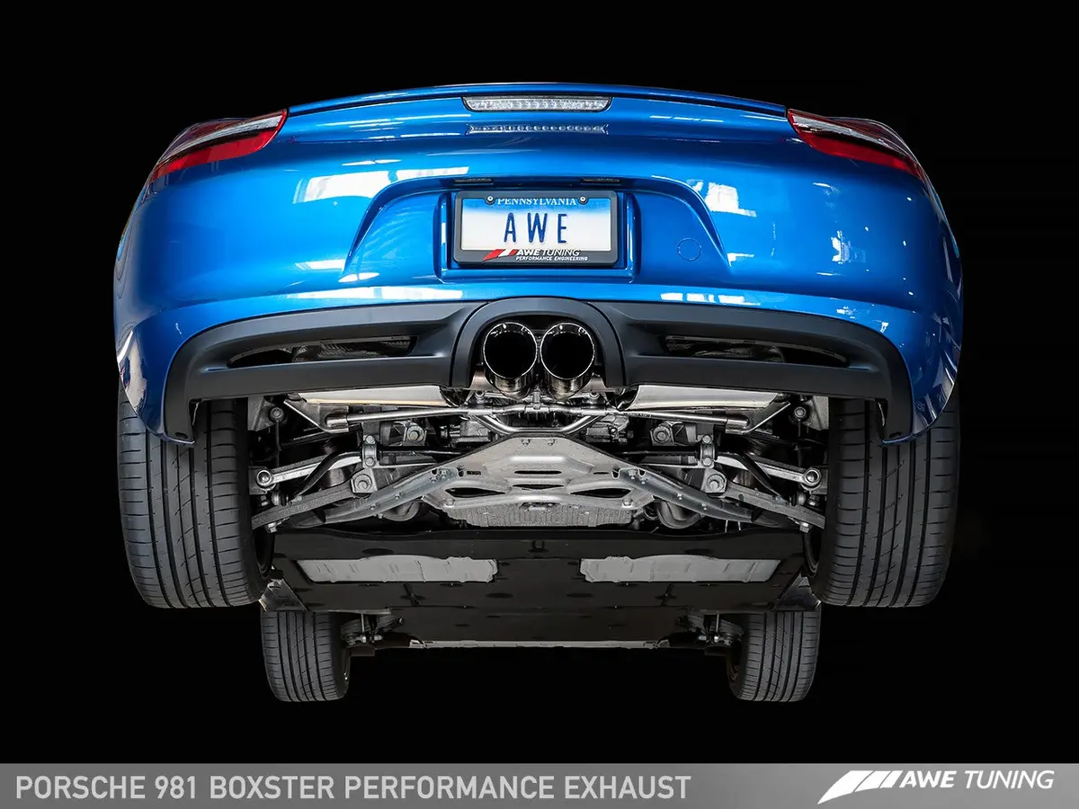 Awe: 2014-16 Porsche 981 Boxster | Cayman - Performance Exhaust (Diamond Black Tips) 1
