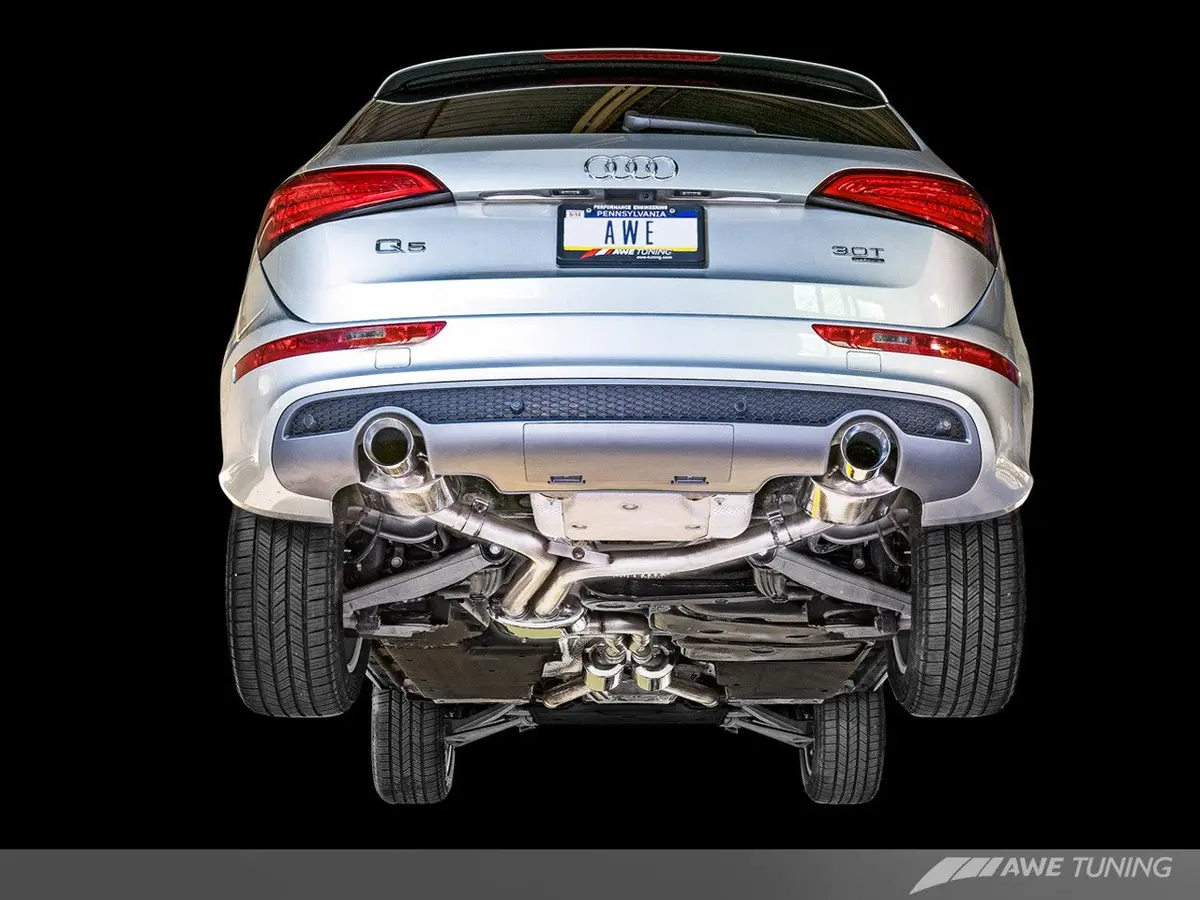 Awe: 2013-2020 Audi Q5 3.0L - Touring Edition Exhaust Dual Outlet Chrome Silver Tips 1