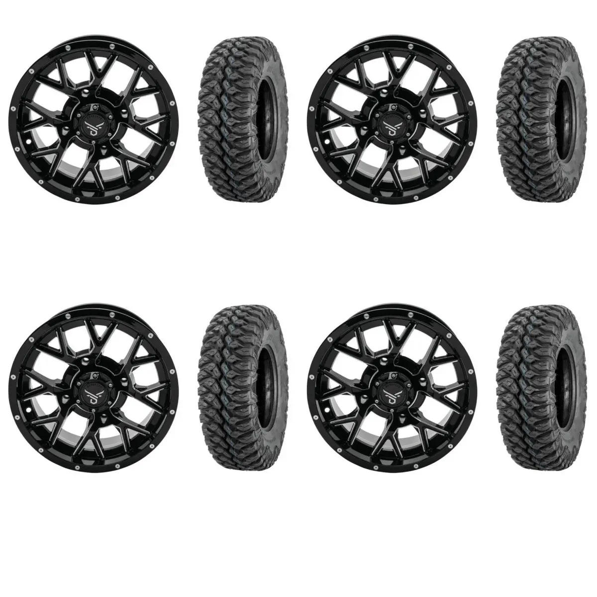 Quadboss 15" Barbwire Wheels With Qbt846 Tires 5