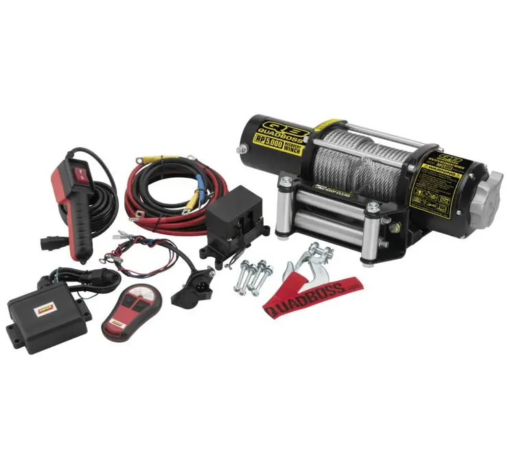 Quadboss 5,000 Lbs. Winch With Wire Cable 1