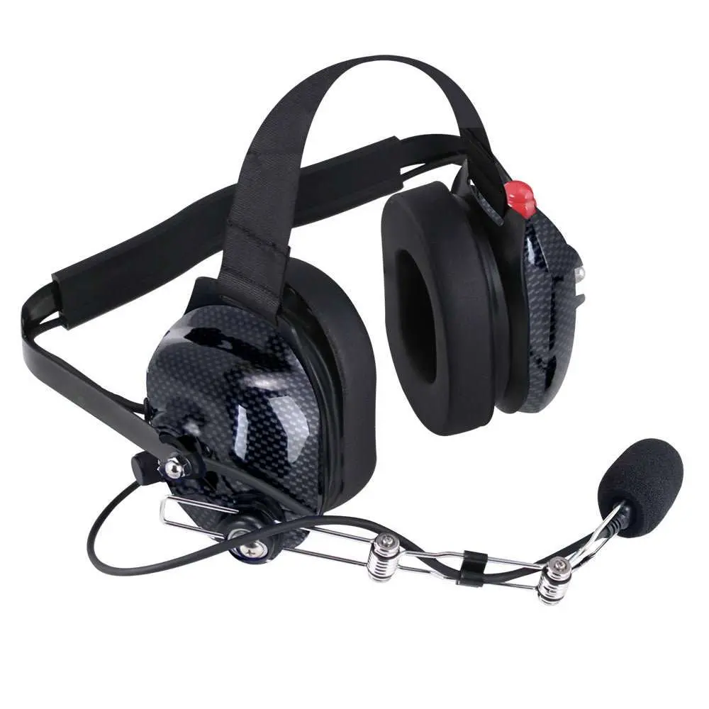 Rugged Radios H42 Carbon Fiber Colored 2-Way Radio Headset W/ Ptt 1