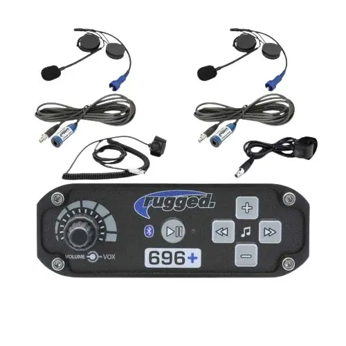 Rugged Radios Rrp696 Plus 2-Place Intercom System With Alpha Audio Helmet Kits 1