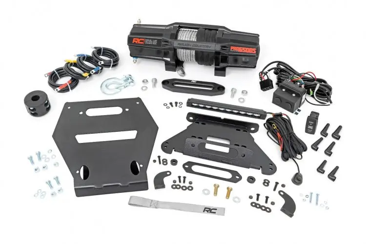 Rzr Pro R Winch Kit Mount With Synthetic Winch And 10" Light Bar | Rough Country 2