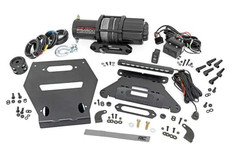 Rzr Pro R Winch Mount With Synthetic Rope Winch Kit | Rough Country 1
