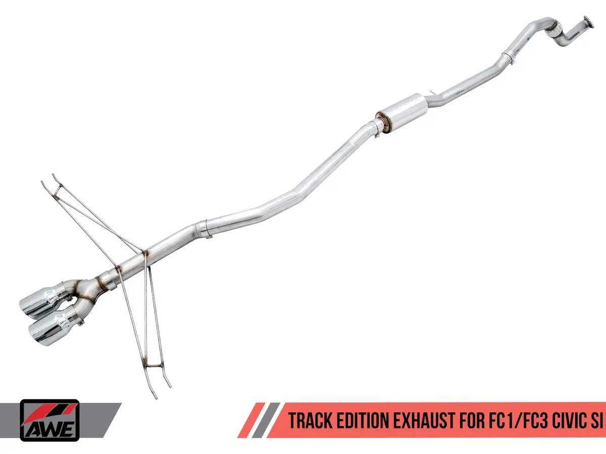 Awe: 2017-2020 Honda Civic Si - Track Edition Exhaust With Front Pipe Dual Diamond Black 2