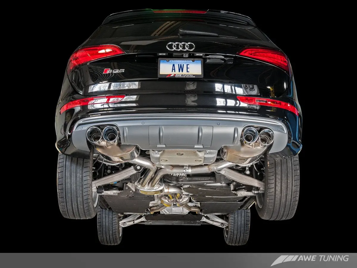 Awe: 2014-2021 Audi Sq5 3.0T - Touring Edition Exhaust Quad Outlet (Diamond Black Tips) 1