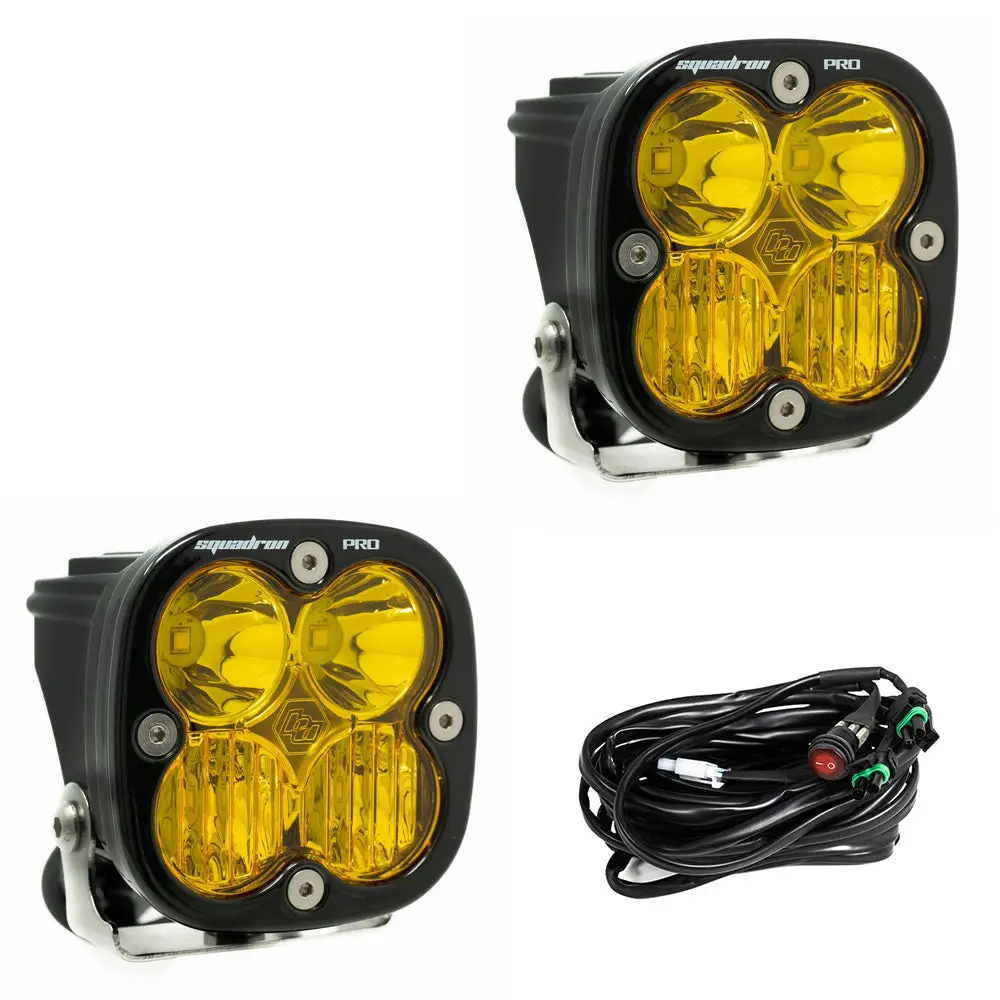 Squadron Pro Black Led Auxiliary Light Pod Pair Driving/Combo Amber 1