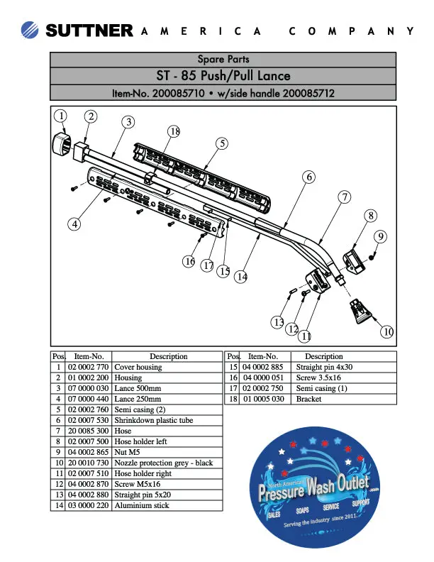 St-85 Push & Pull 34" Lance By Suttner (6823) 2