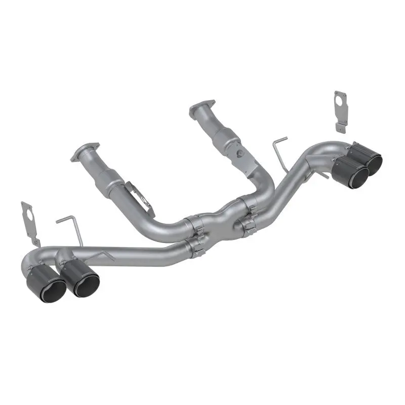 Mbrp Exhaust:  2020-2021 Chevrolet Corvette C8 -- 3" Cat-Back, Quad Split Rear, T304 Stainless Steel With Cf Tips Race Version 1