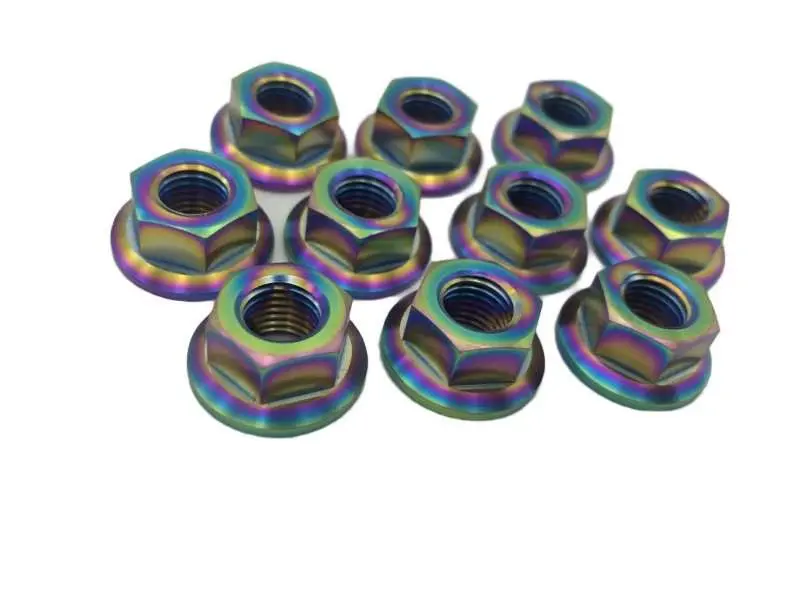 Titanium Flange Nuts M10x1.25 6