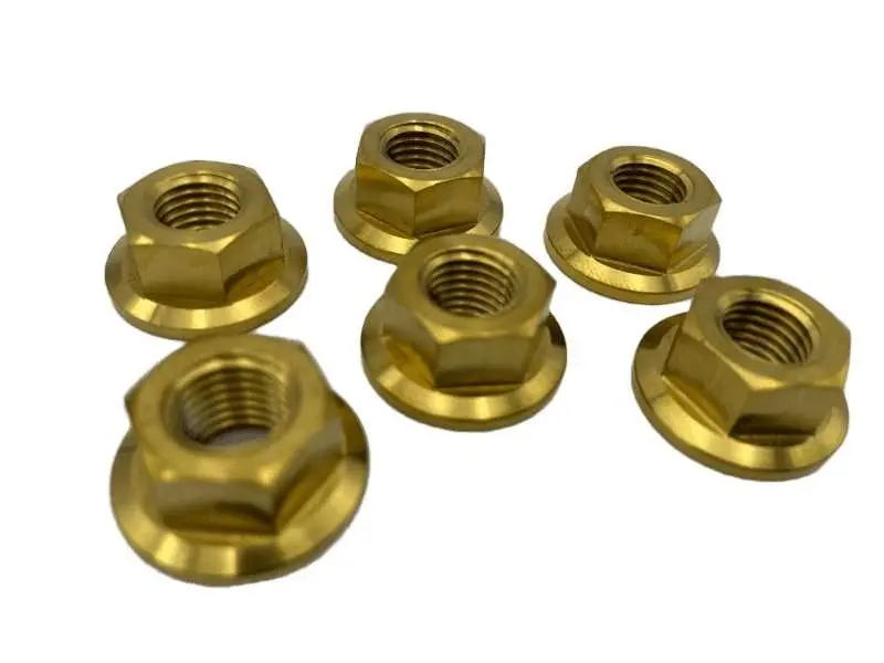 Titanium Flange Nuts M10x1.25 5