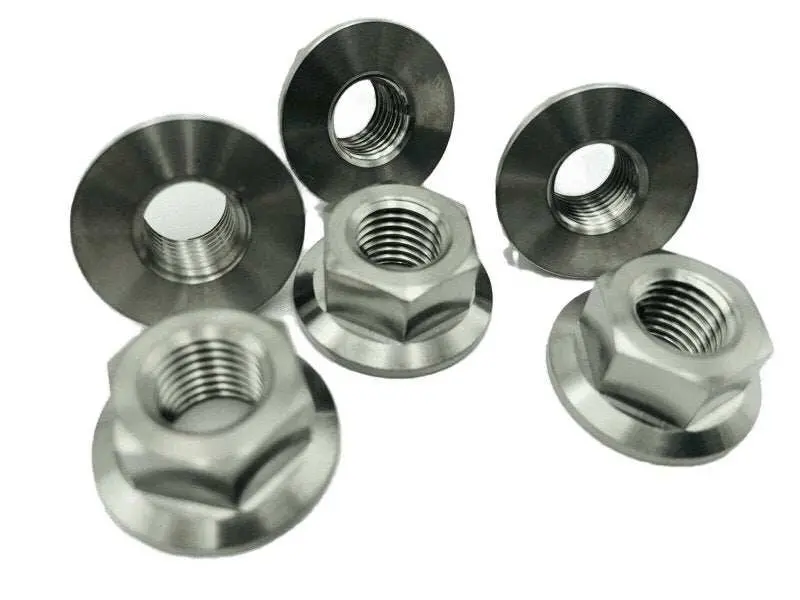 Titanium Flange Nuts M10x1.25 7