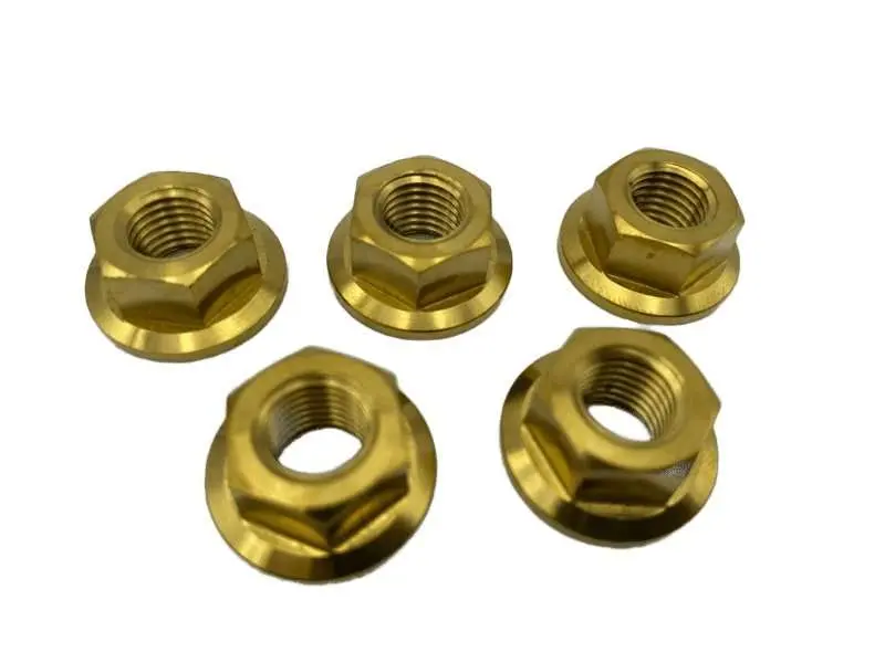 Titanium Flange Nuts M10x1.25 5