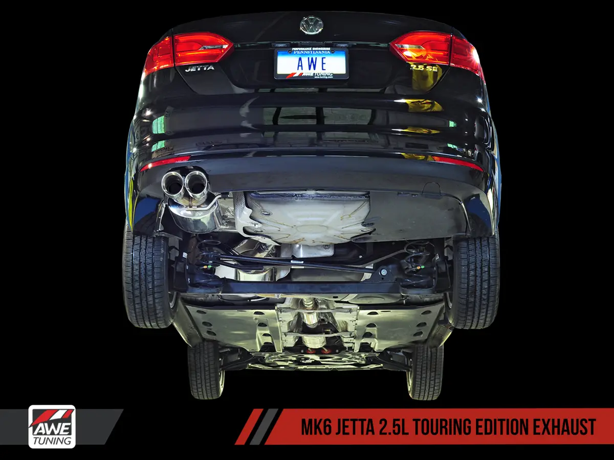 Awe: 2011-13 Volkswagen Mk6 Jetta 2.5L - Touring Edition Exhaust / Polished Silver Tips 1