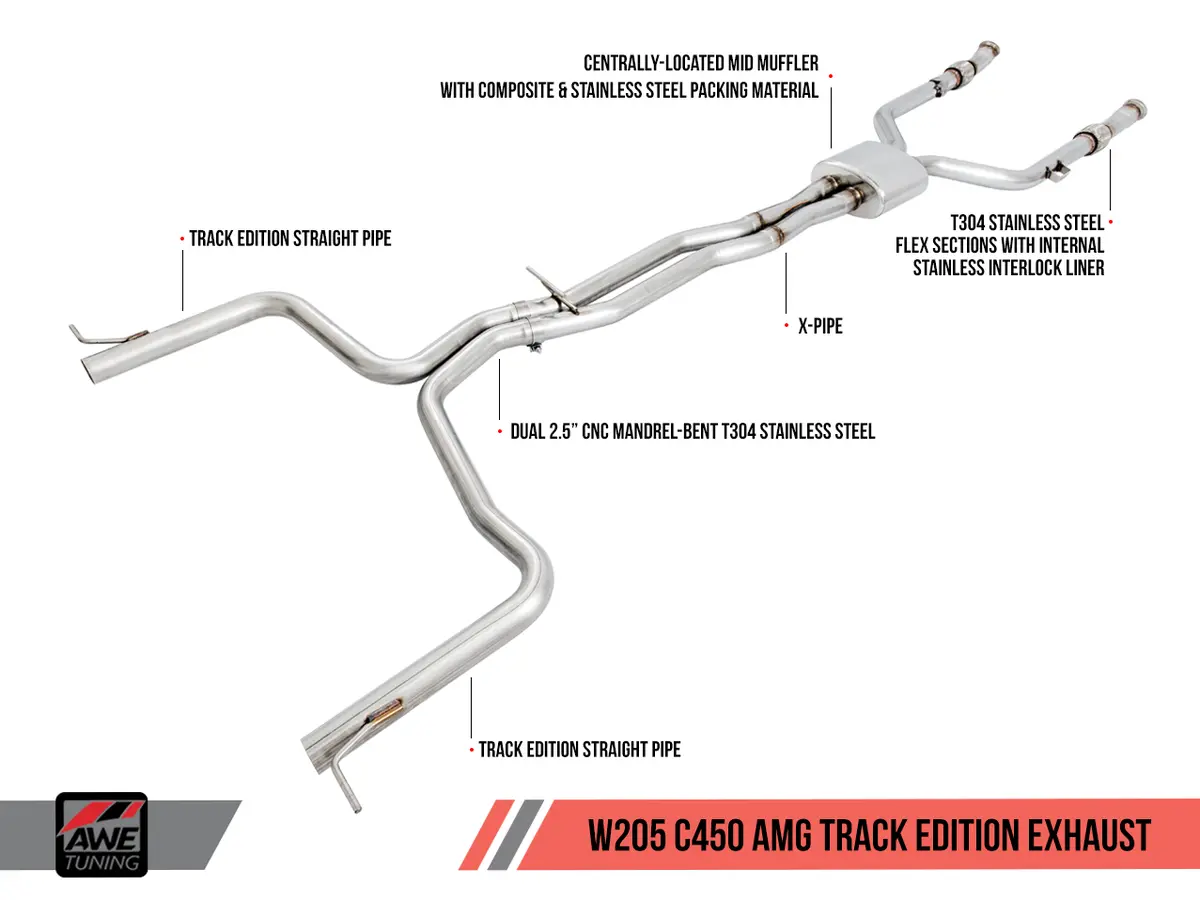 Awe: 2016-2018 Mercedes-Benz C400 | C450 Amg | C43 Amg W205 - Track Edition Performance Exhaust 1