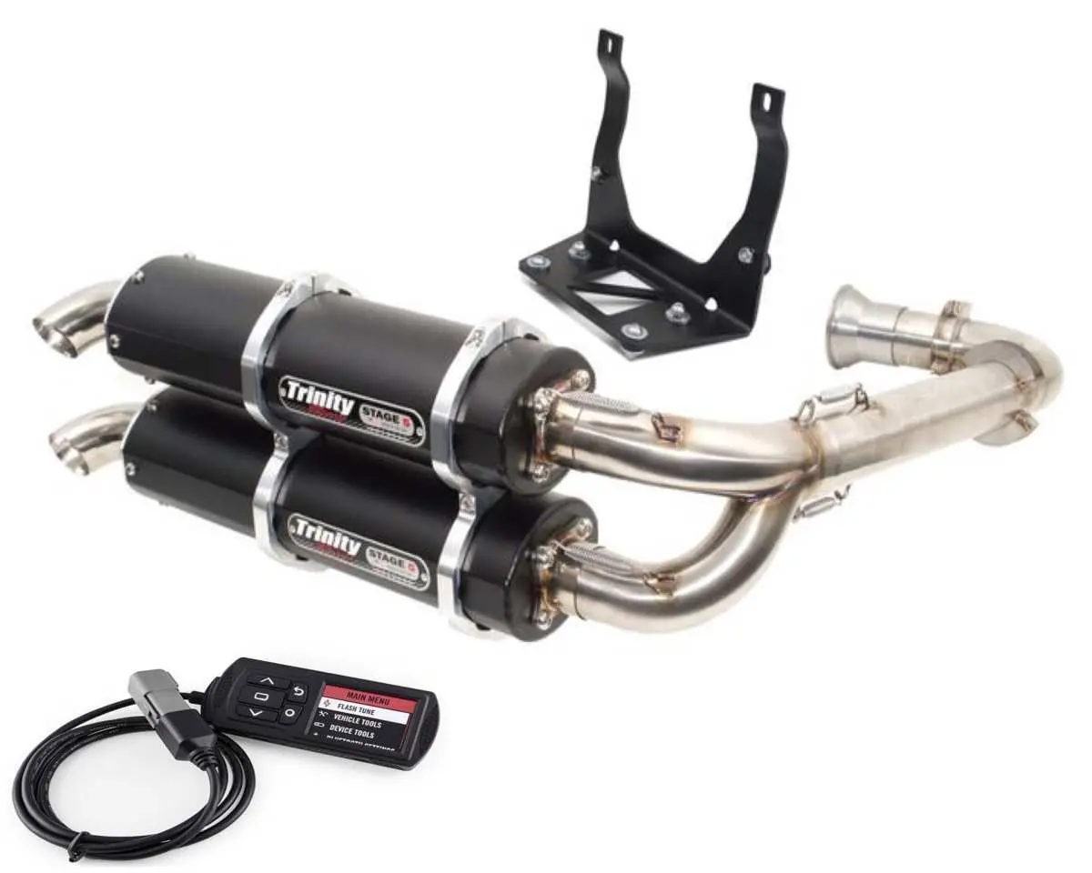Trinity Racing Maverick X3 Exhaust Full Dual System Stage 5 By Trinity Racing With Powervision Reflash Tuner 1